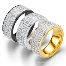 Кольцо с бриллиантом из нержавеющей стали, золото, пять рядов, бриллиант, пара, обручальное кольцо, ювелирные изделия с покрытием из золота 18 карат